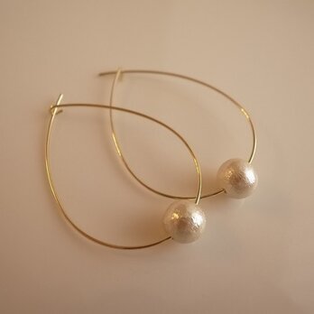 cotton pearl hoop earringsの画像