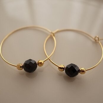 onyx hoop earringsの画像