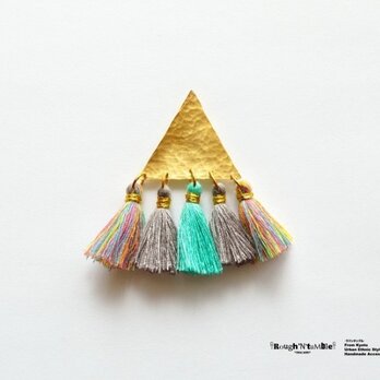 Triangle fringe pierce blue 片耳販売の画像