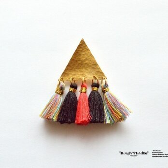 Triangle fringe pierce Red 片耳販売の画像