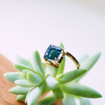 ロンドンブルートパーズの14Kgfリング　～Thetis