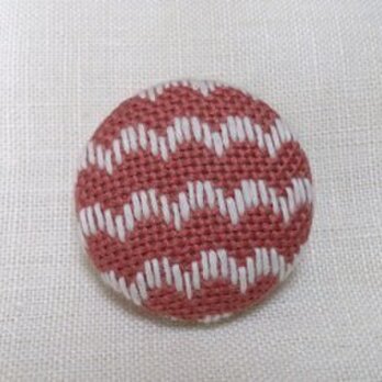 こぎん刺し　ブローチ（直径4.0cm）