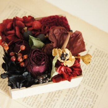 秋冬のbox wreath . burgundyの画像