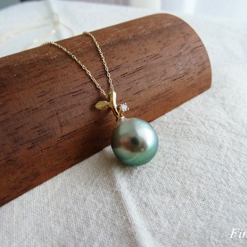 タヒチパール(黒蝶真珠)×K10YGペンダント