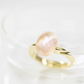 ☆フリーサイズ★ピンクシェル・水晶のリング　～Irmeliの画像