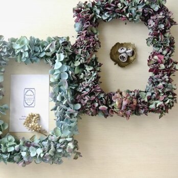 紫陽花のframe wreath-antique purple-