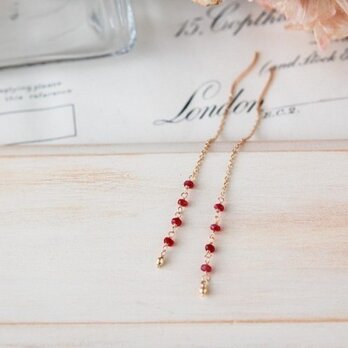 グレイン ルビー ピアス