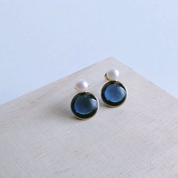 2way pearl ＋ glass - navy blueの画像