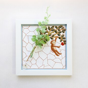 おさるさんの一輪挿し