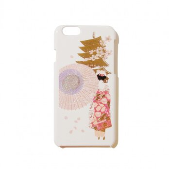 蒔絵iPhone6ケース　舞妓　白