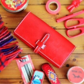 【即納限定1個】鮮やかな赤の長財布【 Normandie】