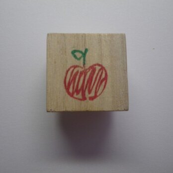 手書き風りんご　（消しゴムはんこ）の画像