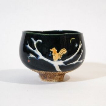 bowl-S [ squirrel on the wood ]