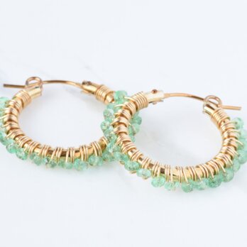 [PE] Emerald《M》Basic Hoop Pierced Earring