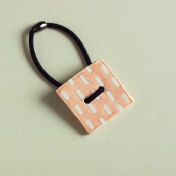 磁器ボタンゴム・四角ミシン　ピンクの画像