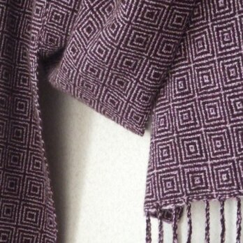 手織りカシミアマフラー・・ブルーベリーの画像