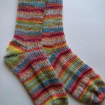 手編み靴下【レギア 4-ply color 1132】の画像