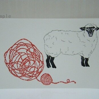 葉書〈羊　毛糸（ヨコ）－2〉の画像