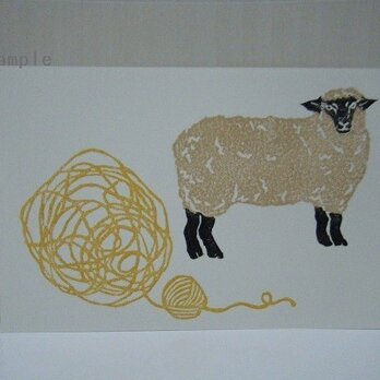 葉書〈羊　毛糸（ヨコ）－4〉の画像