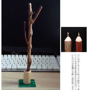 小枝ペン： 弦巻き付き木の画像