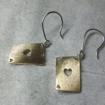 トランプピアス（ピンクシルバー）