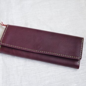 【受注生産】ラクダ革のシンプルな長財布（マチ付小銭入れ）の画像