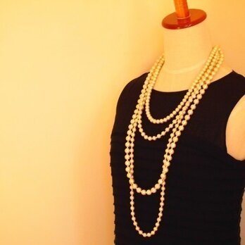 ４連 cotton pearl necklace (3WAY)の画像