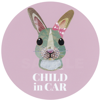 CHILD in CARマグネットステッカー《おリボンウサギ》の画像