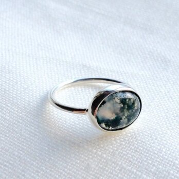 モスアゲートの指輪
