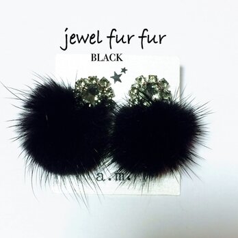 jewel fur fur　blackの画像
