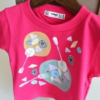 名入れ無料 子供用Tシャツ～ボナペティ～ピンクの画像