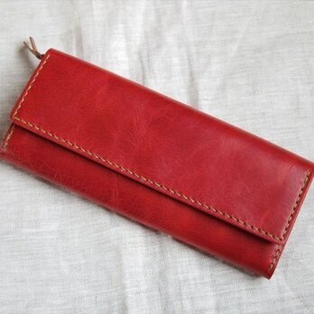 【人気】【受注生産】ラクダ革のシンプルな長財布（マチ付小銭入れ）の画像