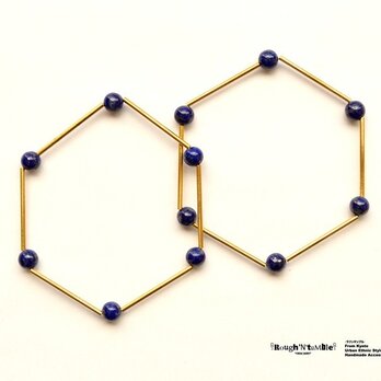Hexagon bracelet lapis（1本売り）の画像