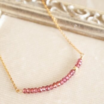 14KGF Garnet Line Necklaceの画像