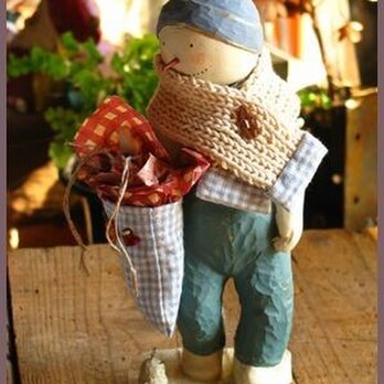 木彫りのスノーマン