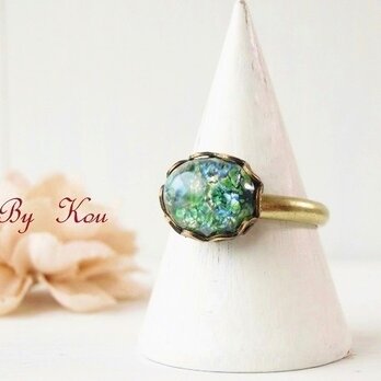 ◆Green opal◆シンプルヴィンテージ・リング。の画像