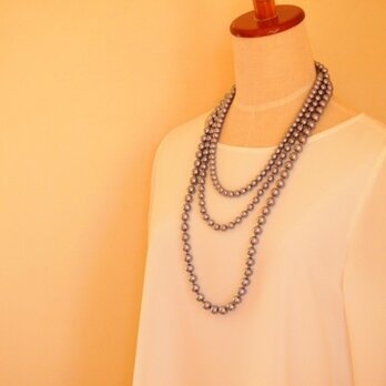 ３連 cotton pearl necklaceの画像