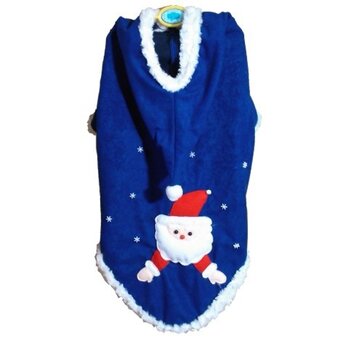 胸70●ブルーのサンタ服★クリスマス用・手作り犬服の画像