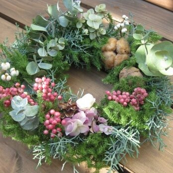 ユーカリとペッパーベリーのChrstmas-wreathの画像