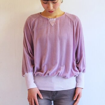 【草木染】シルクベルベットのトップス/ログウッド