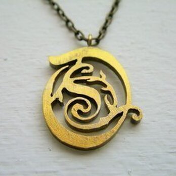 Brass Pendant top 「O」の画像