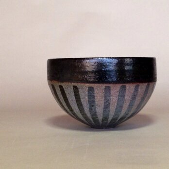 ボール大鉢 中、上黒、下縞（大）