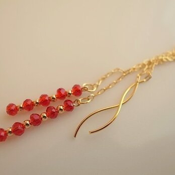 christmas color chain earringsの画像