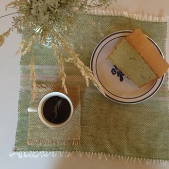 手織り　リトアニアリネン糸テーブルマットの画像