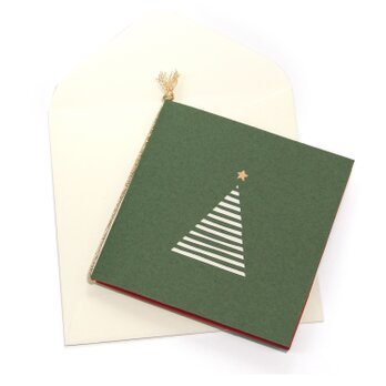 【クリスマスカード】ツリー・緑の画像