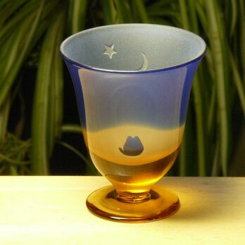 ねこと金星と三日月　冷酒グラス　　 (1個）の画像