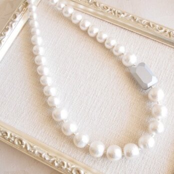 Cotton Pearl Gradation Necklace SVの画像
