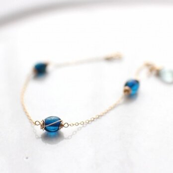 ブルーアンバー*モスアクアマリンのブレスレット***