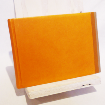 革装3色モザイクノート《メモサイズ/オレンジ》の画像