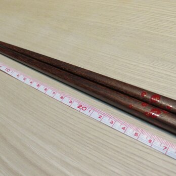 水玉花の菜箸 朱（28cm）の画像
